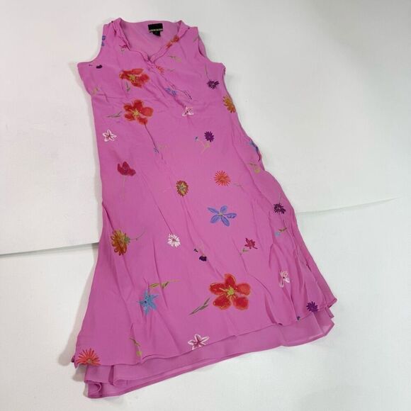 Sigrid Olsen Dresses & Skirts - Sigrid Olsen Midi Dress Womens 12 90s Y2k Floral Surplice Sleeveless Pink